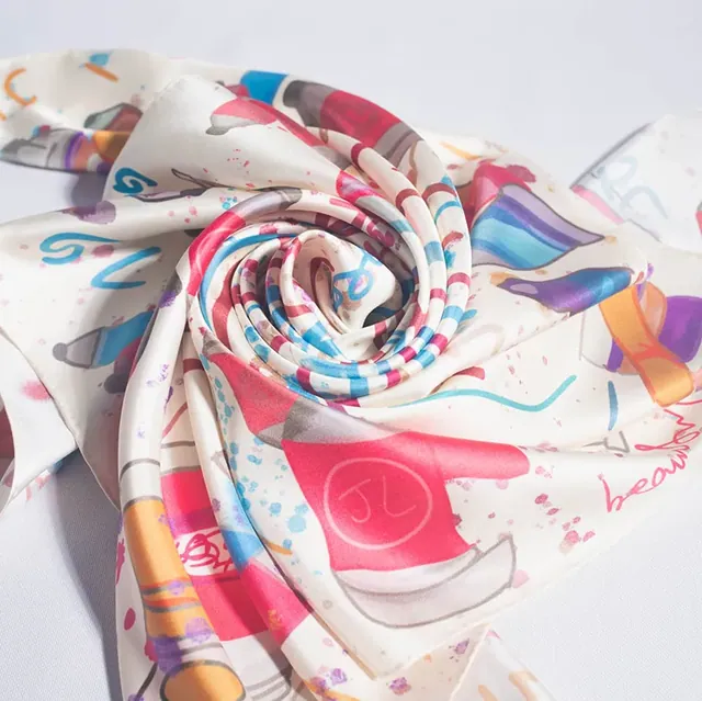 18mm Silk Twill Large Silk Scarf Accept Customized alternate colourway