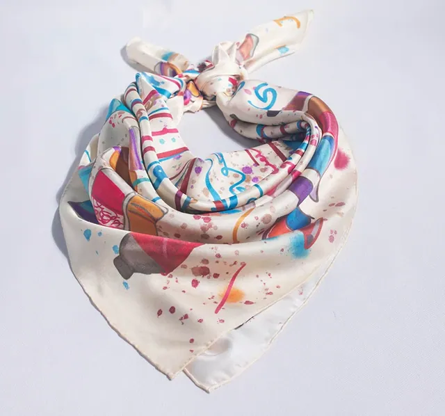 18mm Silk Twill Large Silk Scarf Accept Customized styling view