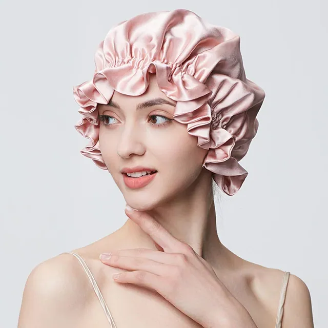 19mm Silk Bonnet Double Layers for Sleep styling view