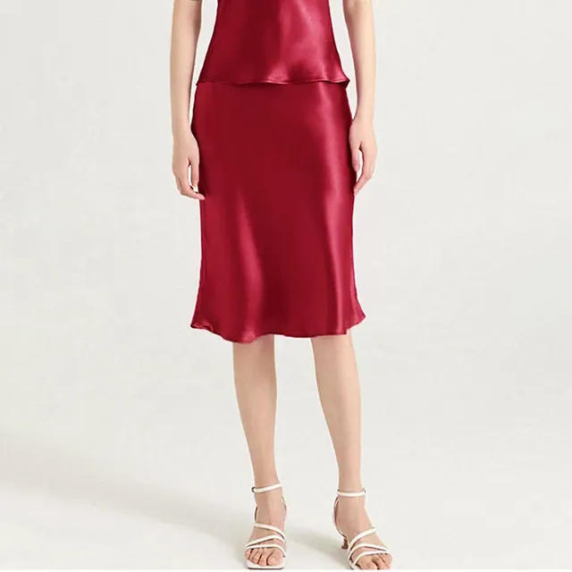 19mm Silk Skirt Solid Color Silk Dress Women detail view