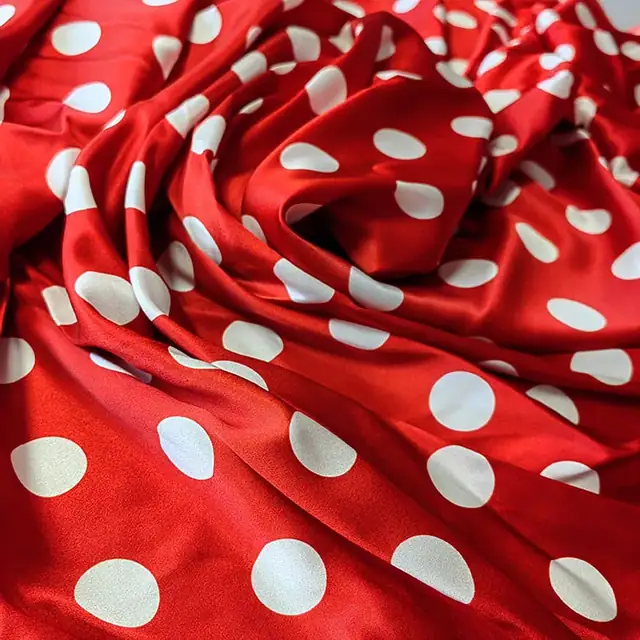 22mm Silk Stretch Satin Fabric with Printing styling view