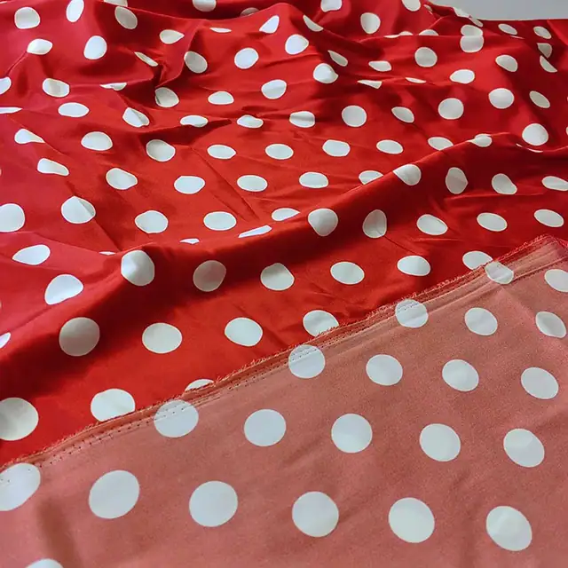 22mm Silk Stretch Satin Fabric with Printing detail view