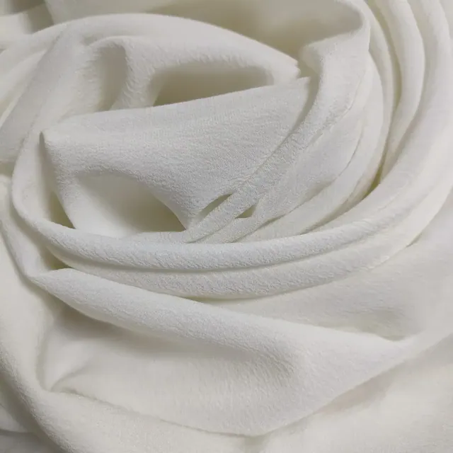 45Inch White 16mm Silk Stretch Georgette Fabric
