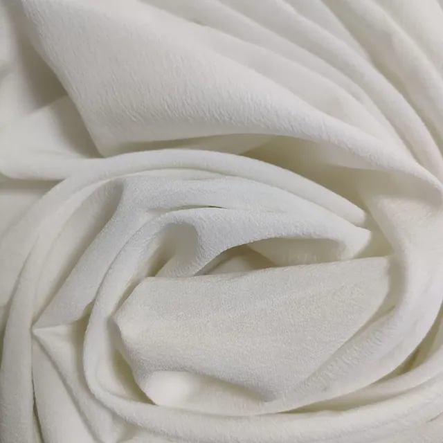 45Inch White 16mm Silk Stretch Georgette Fabric detail view