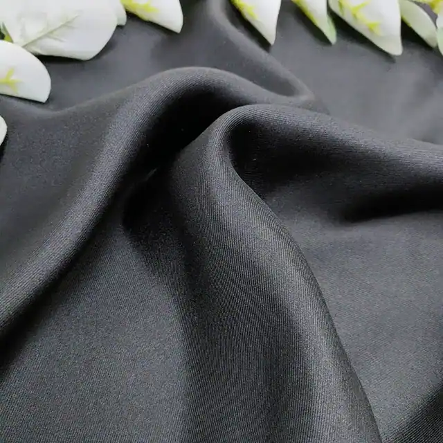 55Inch Black 16mm Silk Twill Fabric close up