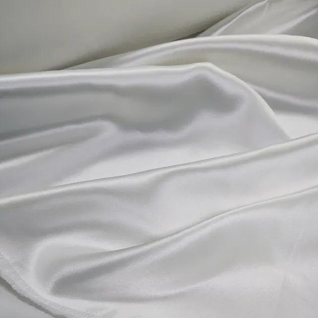 55Inch White 40mm Silk Heavy Charmeuse Fabric styling view