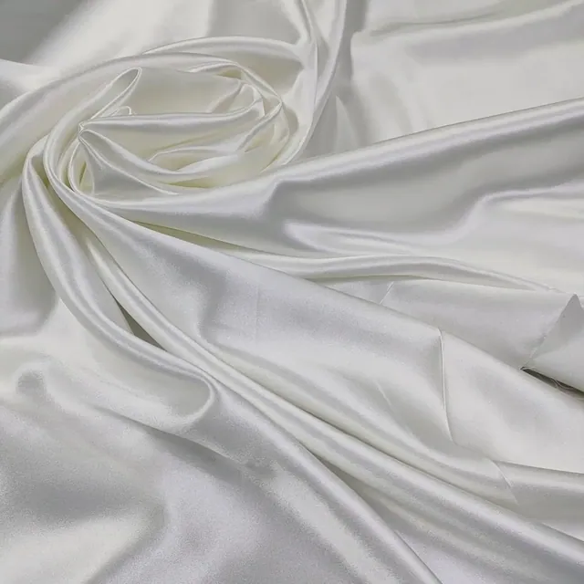 55Inch White 40mm Silk Heavy Charmeuse Fabric detail view