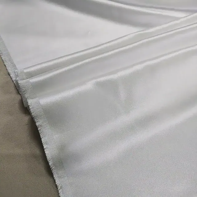 55Inch White 40mm Silk Heavy Charmeuse Fabric close up