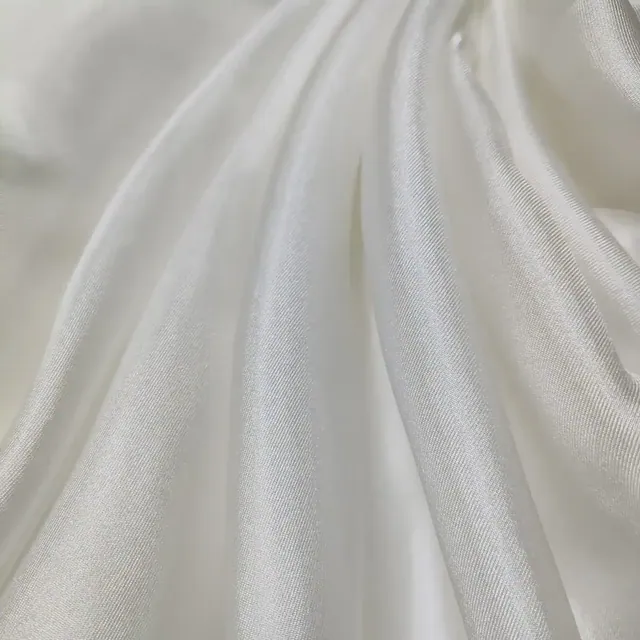 45Inch White 12mm Silk Twill Fabric detail view