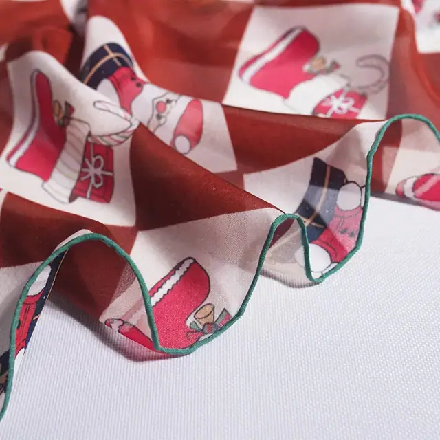 8mm Silk Chiffon Scarf Long Size Cutomized Design styling view