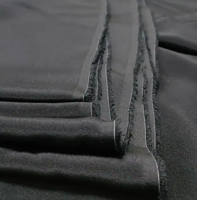 Black 40mm Silk Heavy Crepe Fabric 55Inch styling view