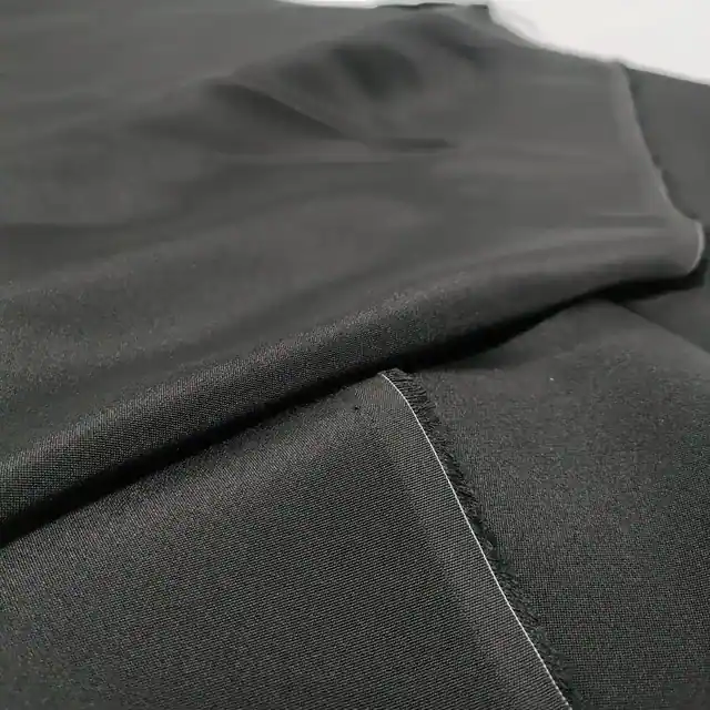 Black 40mm Silk Heavy Crepe Fabric 55Inch detail view