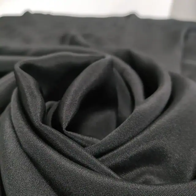 Black 40mm Silk Heavy Crepe Fabric 55Inch