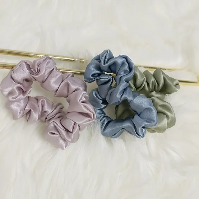 Colorful 22MM 100% Silk Scrunchie alternate colourway