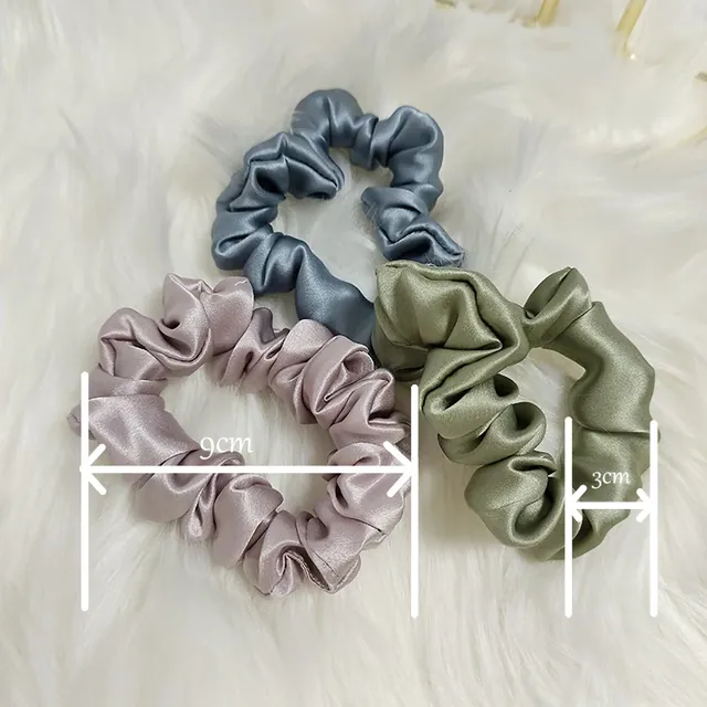 Colorful 22MM 100% Silk Scrunchie flat lay