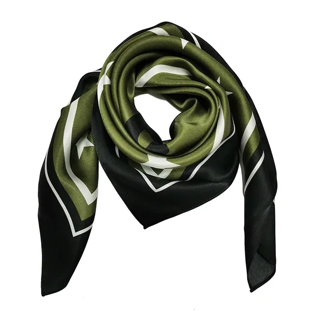Custom 100% Mulberry Silk Charmeuse Scarves Square Smooth Silk Scarves for Women alternate colourway