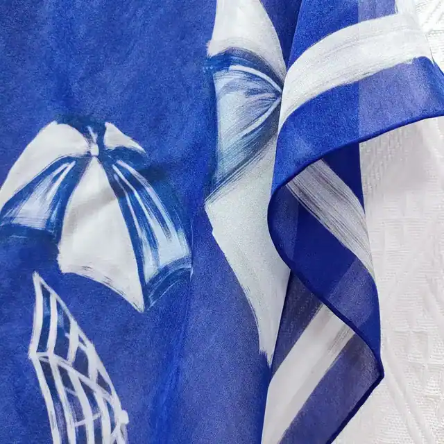 Custom Printing 100% Silk Chiffon Scarf for Women close up