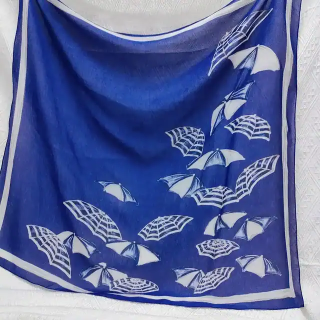 Custom Printing 100% Silk Chiffon Scarf for Women flat lay
