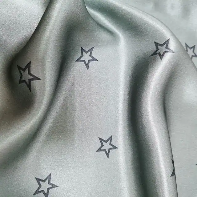 Custom Silk Bandana Silk Charmeuse Scarf with Paisley Pattern Silk Headscarf Printed Star detail view