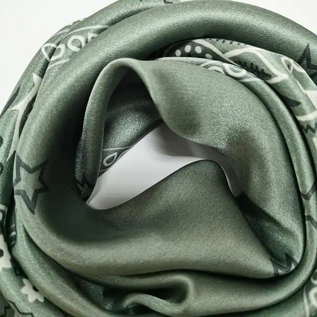 Custom Silk Bandana Silk Charmeuse Scarf with Paisley Pattern Silk Headscarf Printed Star