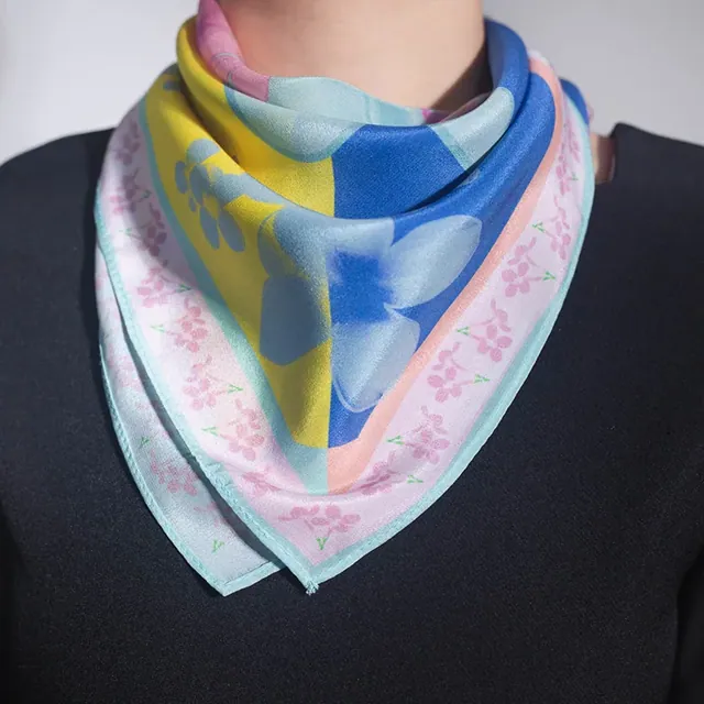 Custom Silk Scarf 12mm Silk Crepe De Chine Size 75cm detail view