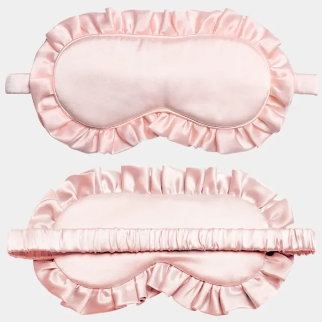 Cute Ruffling Silk Eye Mask styling view