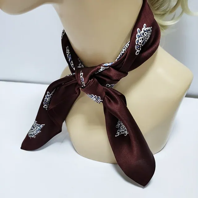 Designer Silk Scarf Women 12mm Silk Charmeuse Bandana styling view