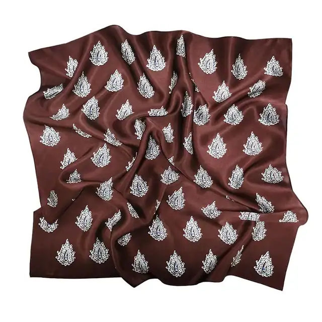 Designer Silk Scarf Women 12mm Silk Charmeuse Bandana detail view