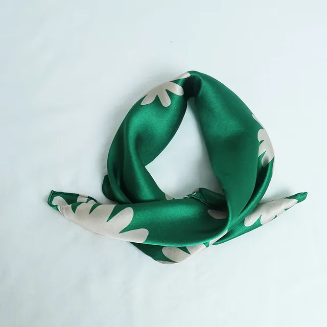 Dot Design14mm Silk Satin Custom Scarf Hand Hem Roll Scarf close up