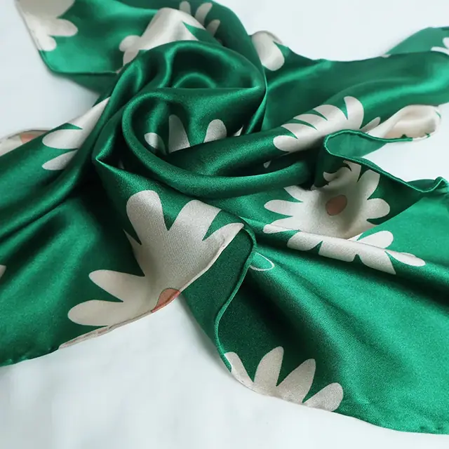 Dot Design14mm Silk Satin Custom Scarf Hand Hem Roll Scarf alternate colourway