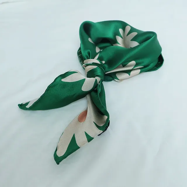 Dot Design14mm Silk Satin Custom Scarf Hand Hem Roll Scarf styling view