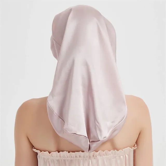 Double Layers Elastic Silk Bonnet Long Bonnet close up