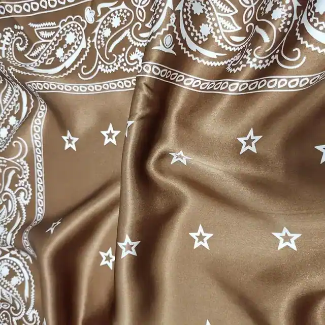 Fashion Cashew Design Printed Silk Scarves Retro Style Charmeuse Silk Scarves Square Scarf packaging view