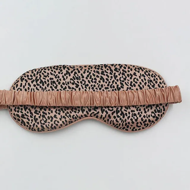 Leopard Print Silk Eye Mask detail view