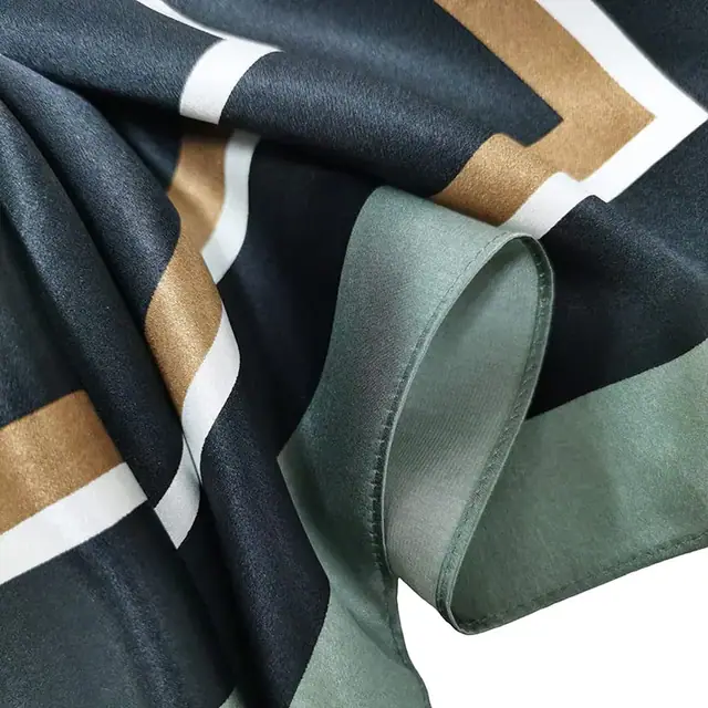 Luxury 100% Mulberry Silk Charmeuse Scarves Square Smooth Silk Scarves for Women detail view