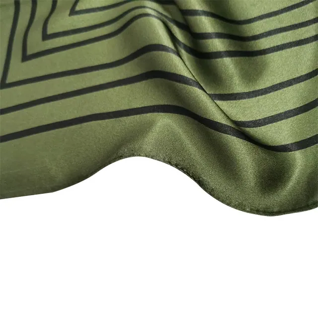 Luxury 100% Silk Scarf for Lady 12mm Silk Charmeuse Bandana close up