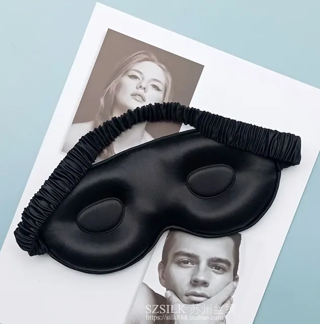 Luxury Silk Contour Sleep Mask 3D Sleeping Eyemask for Travel ,Nap close up