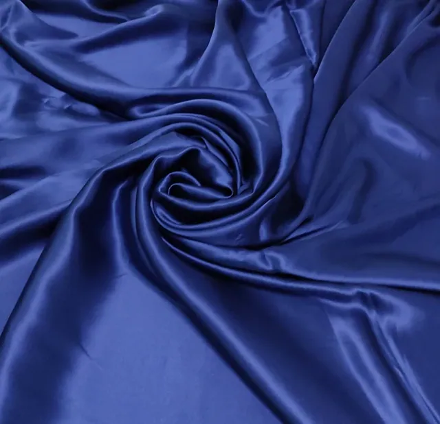 Navy Blue 16mm Silk Mulberry Fabric