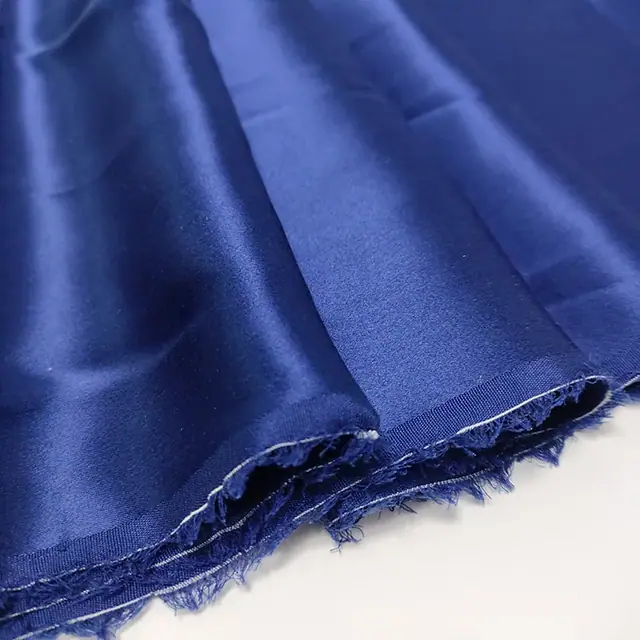 Navy Blue 16mm Silk Mulberry Fabric close up