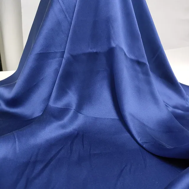 Navy Blue 16mm Silk Mulberry Fabric detail view