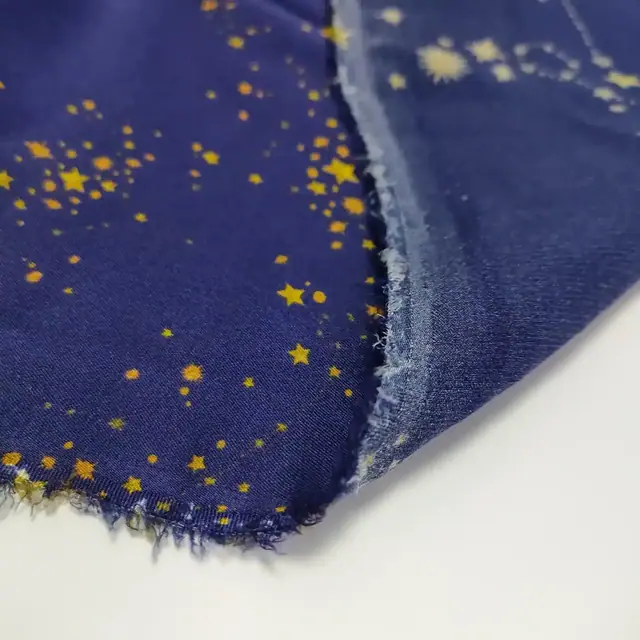 Navy Blue Printed Silk Satin Fabric Accept Custom alternate colourway