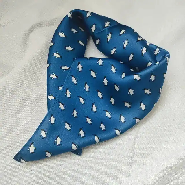 Penguin Silk Neck Scarf detail view