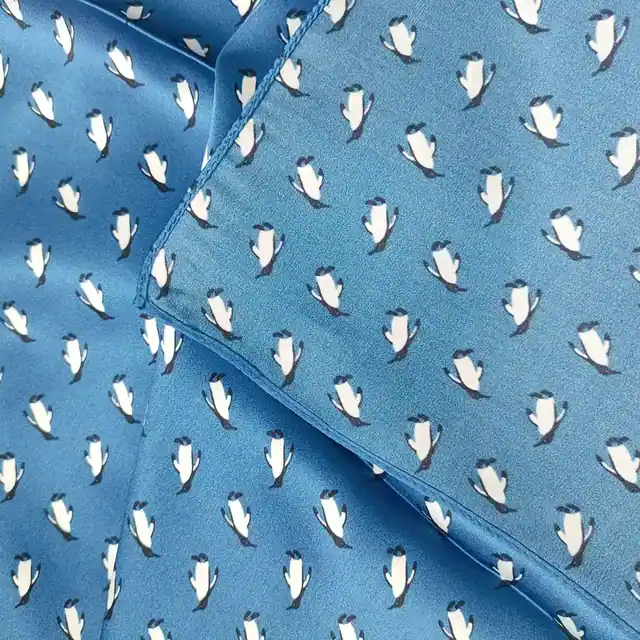 Penguin Silk Neck Scarf close up
