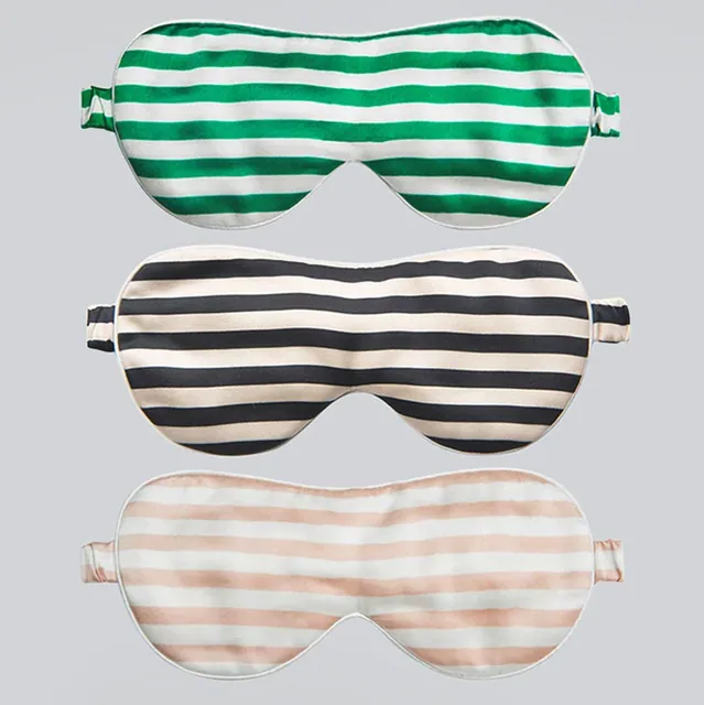 Striped Print Silk Eye Mask Accept Custom