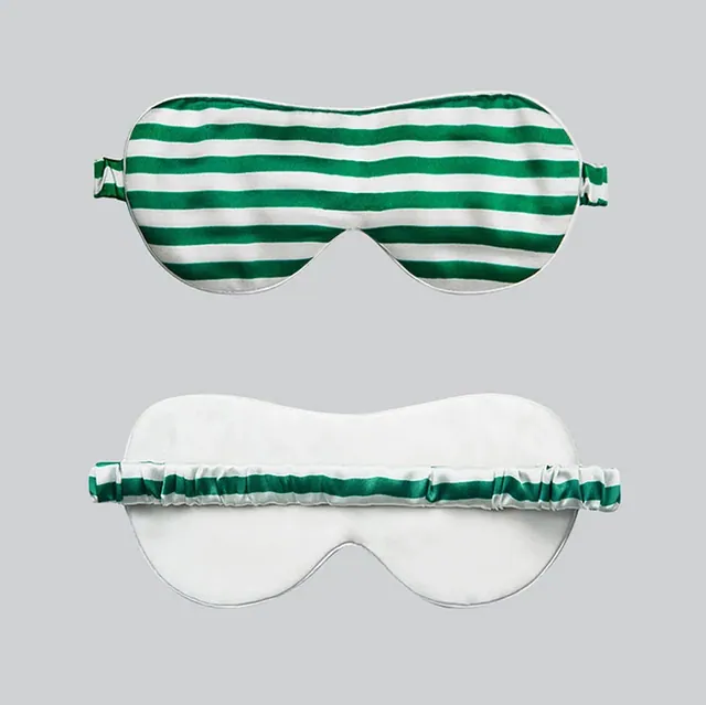Striped Print Silk Eye Mask Accept Custom styling view