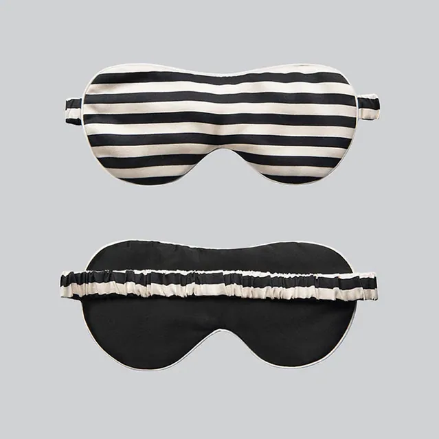 Striped Print Silk Eye Mask Accept Custom close up