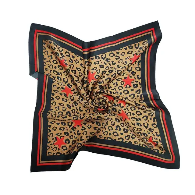 Printed Charmeuse Silk Scarves Square Smooth Silk Scarves for Women close up