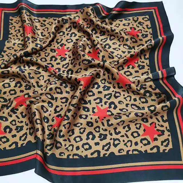 Printed Charmeuse Silk Scarves Square Smooth Silk Scarves for Women styling view