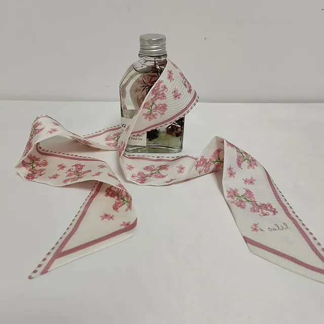 Printed Silk Twill Bag Scarf Silk Skinny Silk Scarf styling view