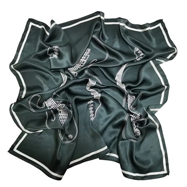 Silk Scarf Women Printed Guitar(big) Neckerchief Scarf Hair Warp Silk with Digital Printed...